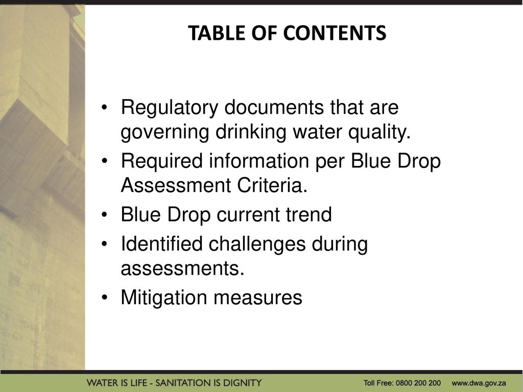 Provincial Blue Drop challenges ppt download